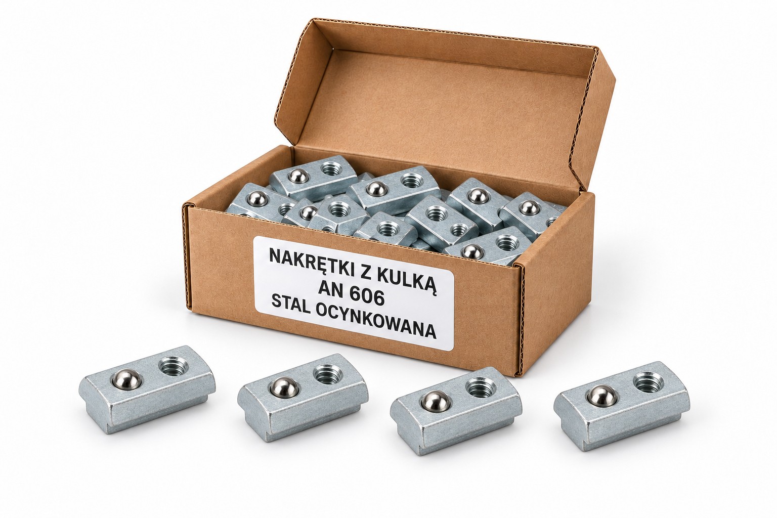 Nakrętki z kulką AN 606 w kartoniku