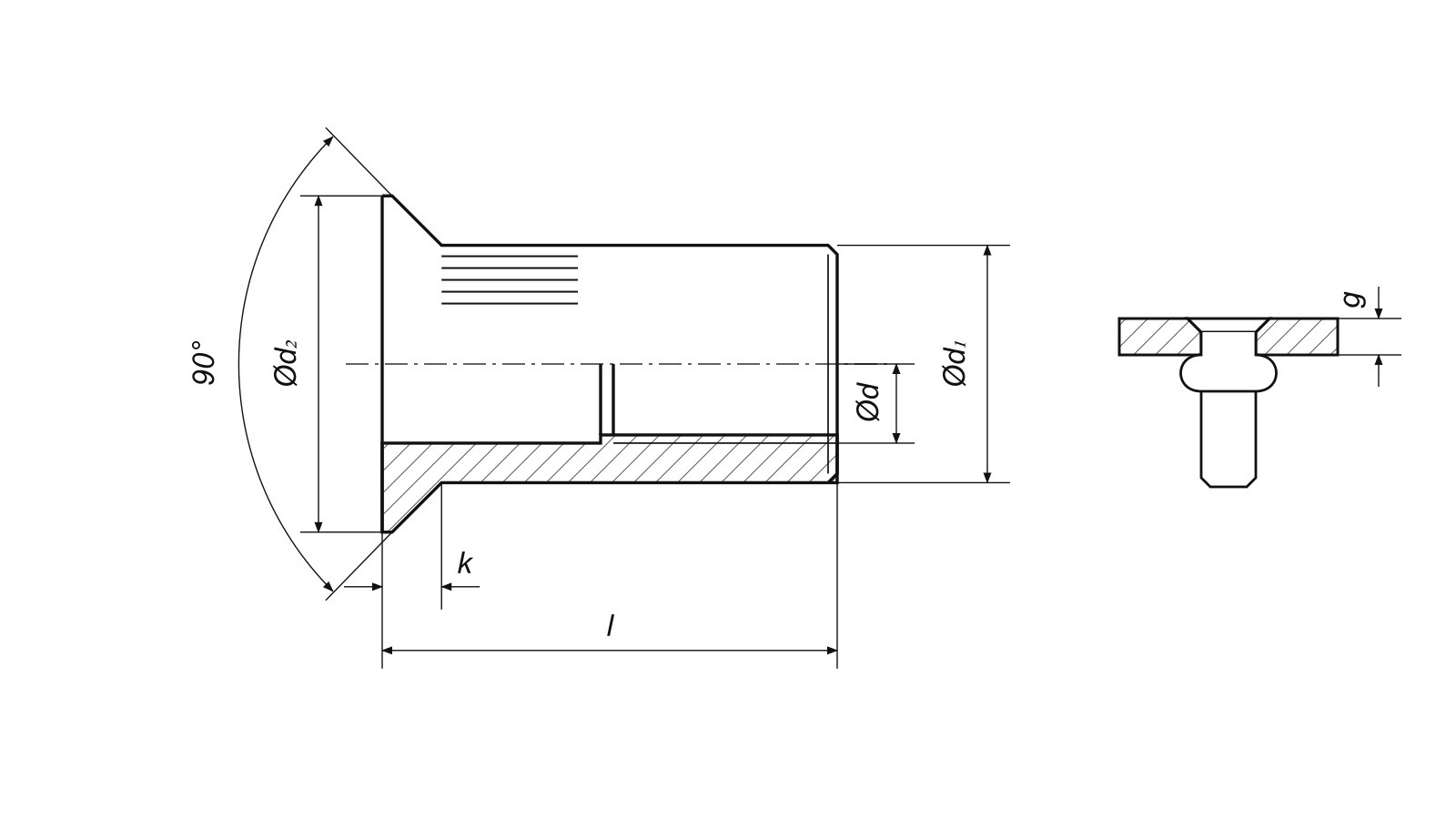AN 318 — własny schemat wymiarowy d, d1, d2, k, l, g