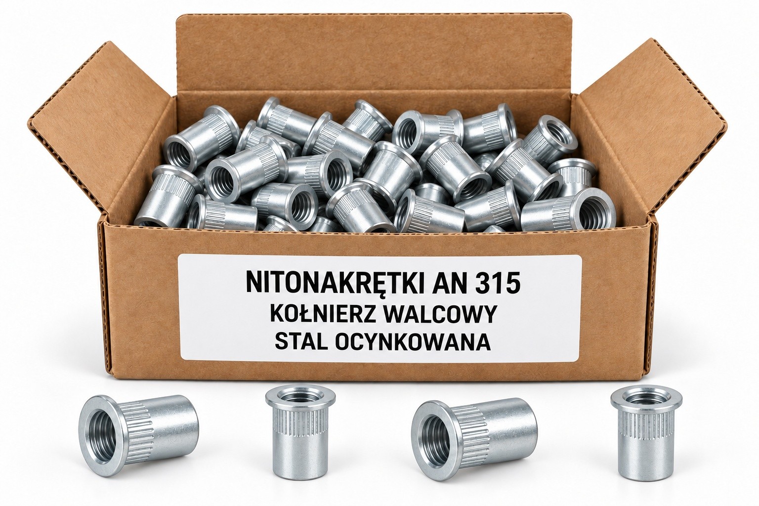 Nitonakrętki AN 315 — stal ocynkowana, opakowanie poglądowe