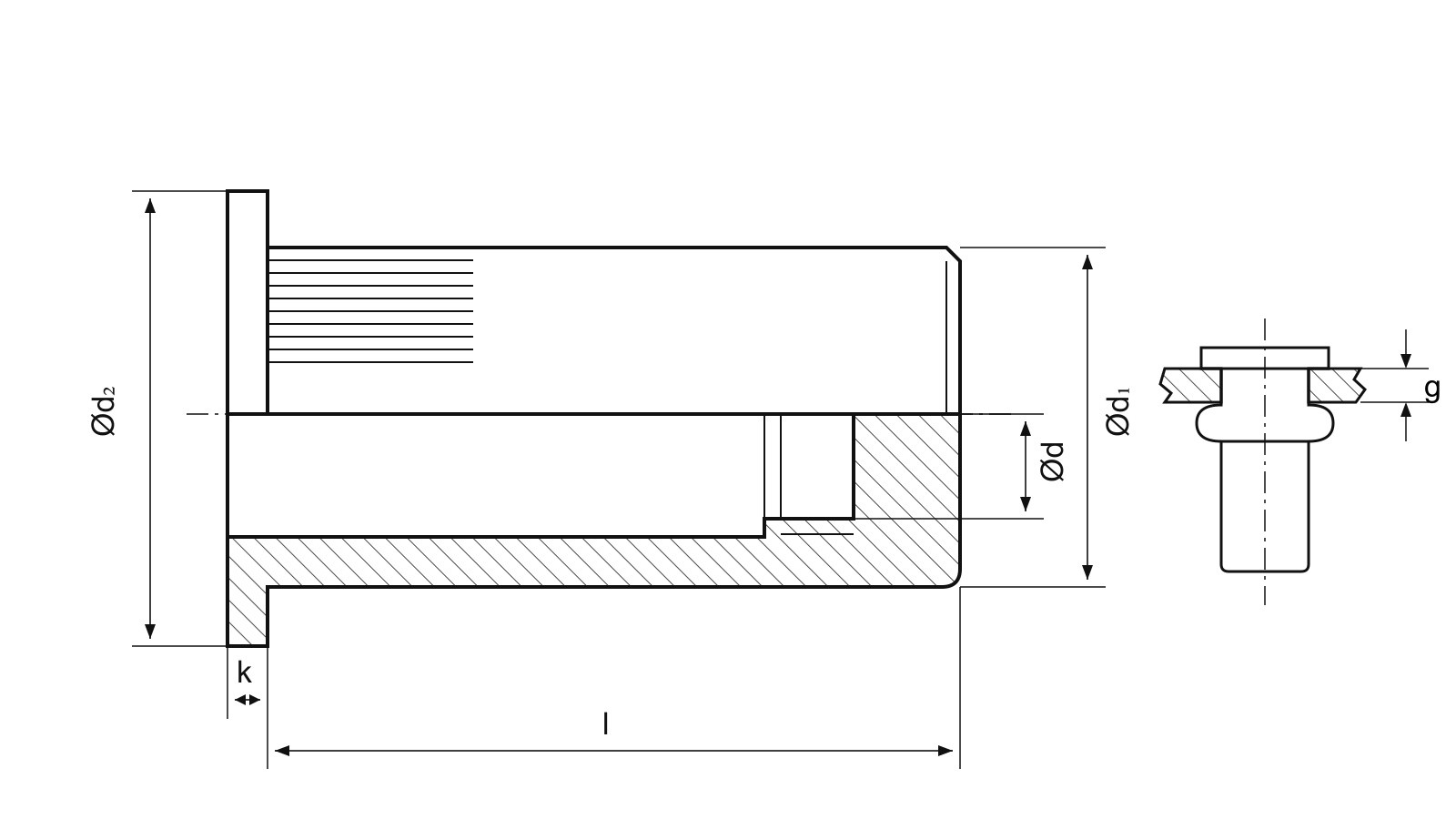 AN 324 — własny schemat wymiarowy d, d1, d2, k, l, g
